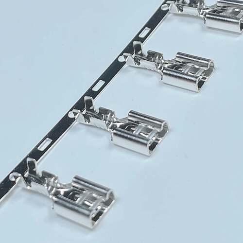 6.3插簧A型250母插簧横带横连接线端子DJ622-D6.3A铜镀锡 3.5K/卷