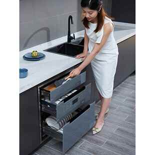 消毒柜嵌入式家用大容量128升三层小尺寸厨房碗柜高温烘干紫外线