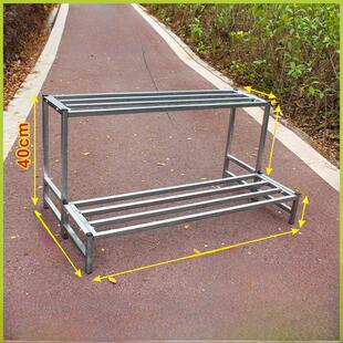 两层花架阳台室内外大型花盆架梯落地铁制多层花盆架储物架长70cm