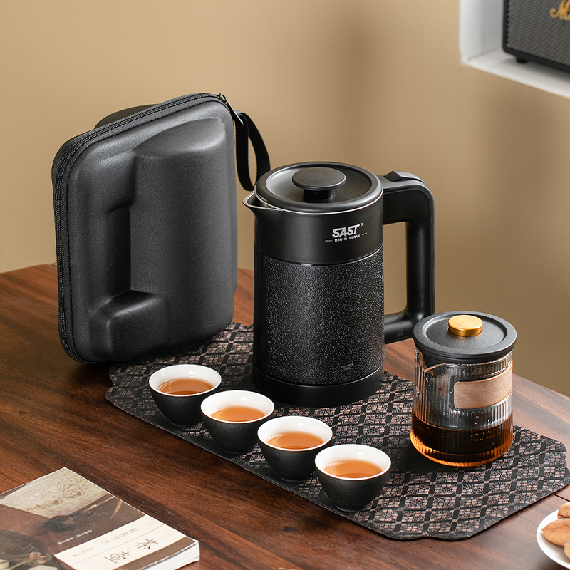 便携式旅行茶具带烧水壶小套装酒店户外泡茶壶茶杯露营出差快客杯
