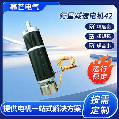 微型42mmDC12V/24V可带刹车全金属齿轮永磁直流有刷行星速电机