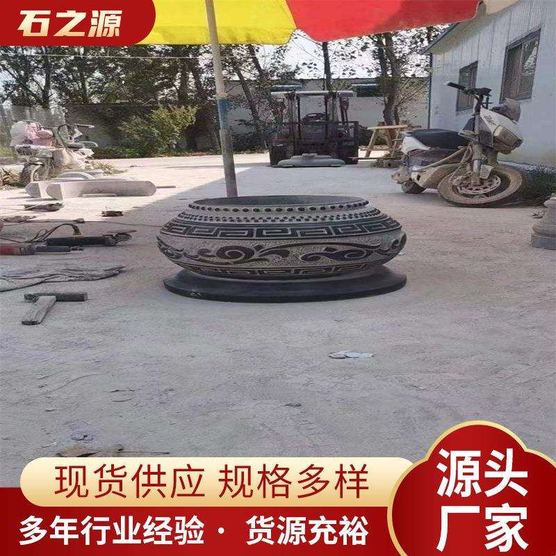 出售供应青石仿古水缸别墅庭院石缸养花养鱼花盆石雕摆件石缸