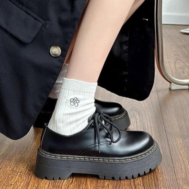 复古厚底松糕鞋英伦风小皮鞋女百搭森系jk乐福鞋法式单鞋2025新款