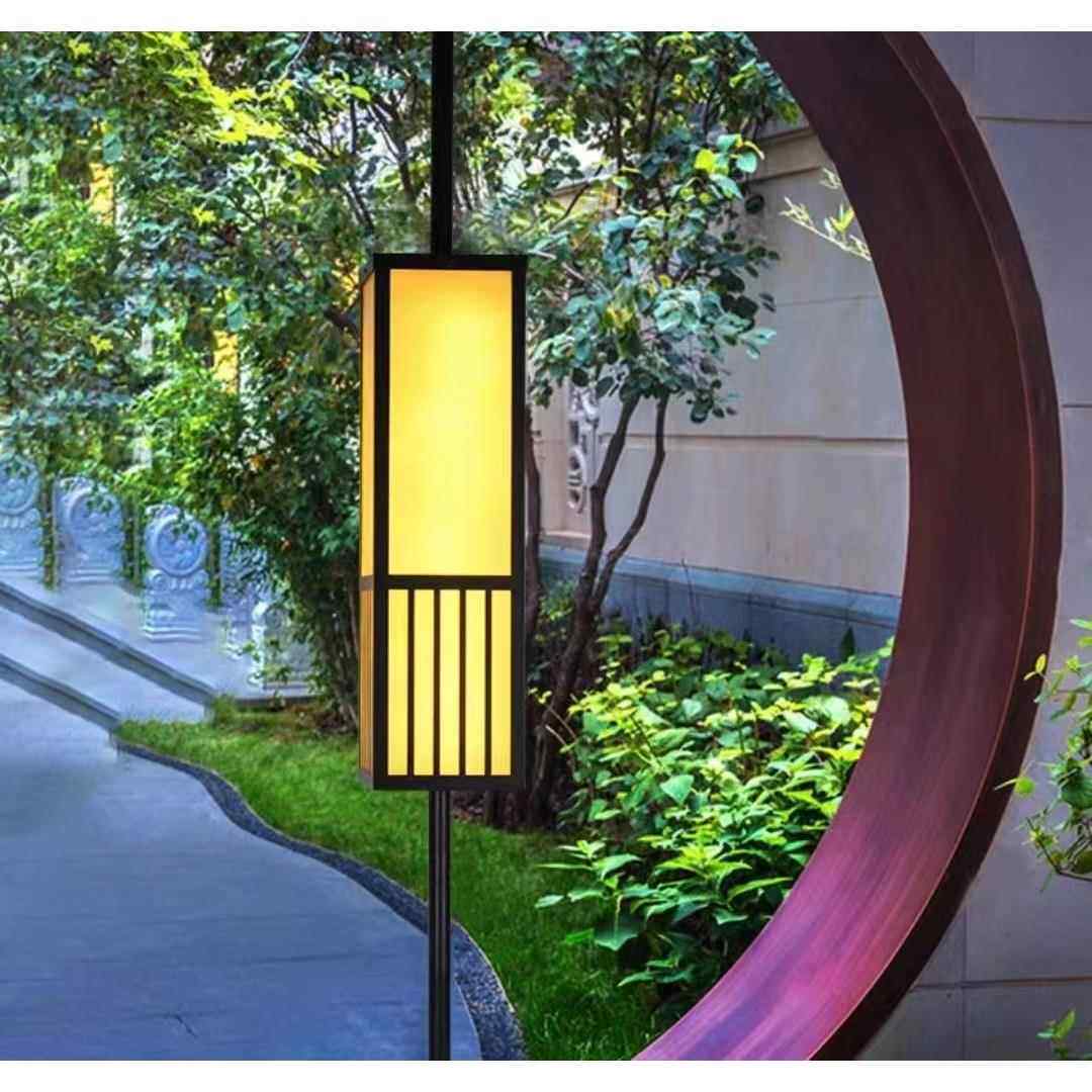 户外防水吊灯新中式玄关屏风别墅花园景观灯LED拱门定制云石花园