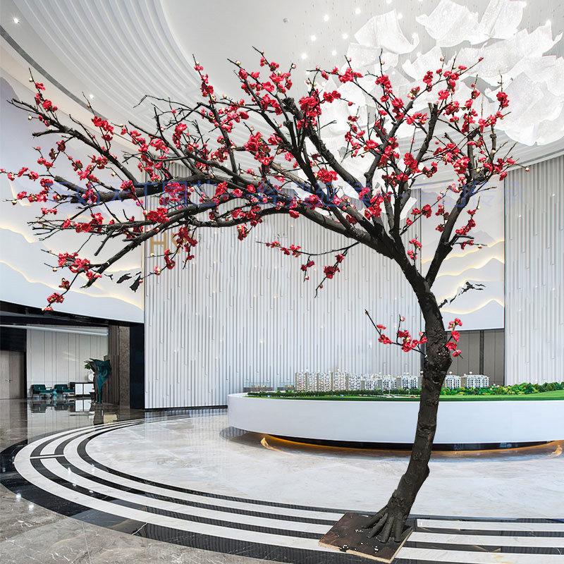 彷真梅花树 腊梅树 梅花枝许愿树假树大型植物室内客厅幸福树装饰