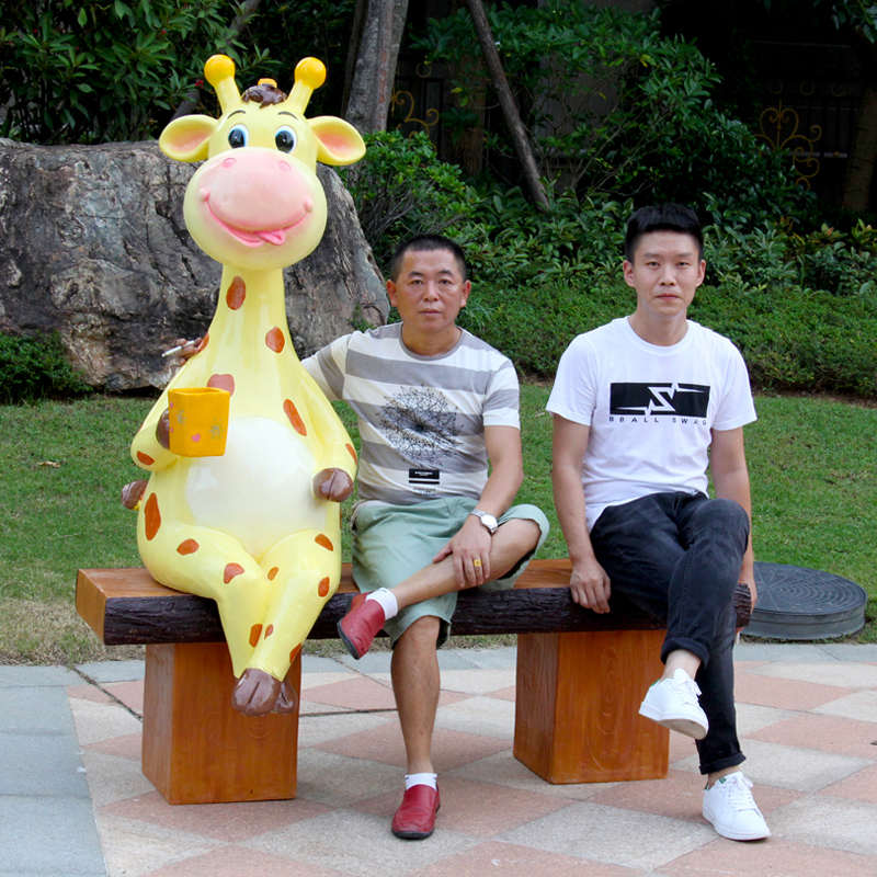 景区创意卡通坐凳售楼部景观装饰品雕塑幼儿园户外玻璃钢座椅摆件