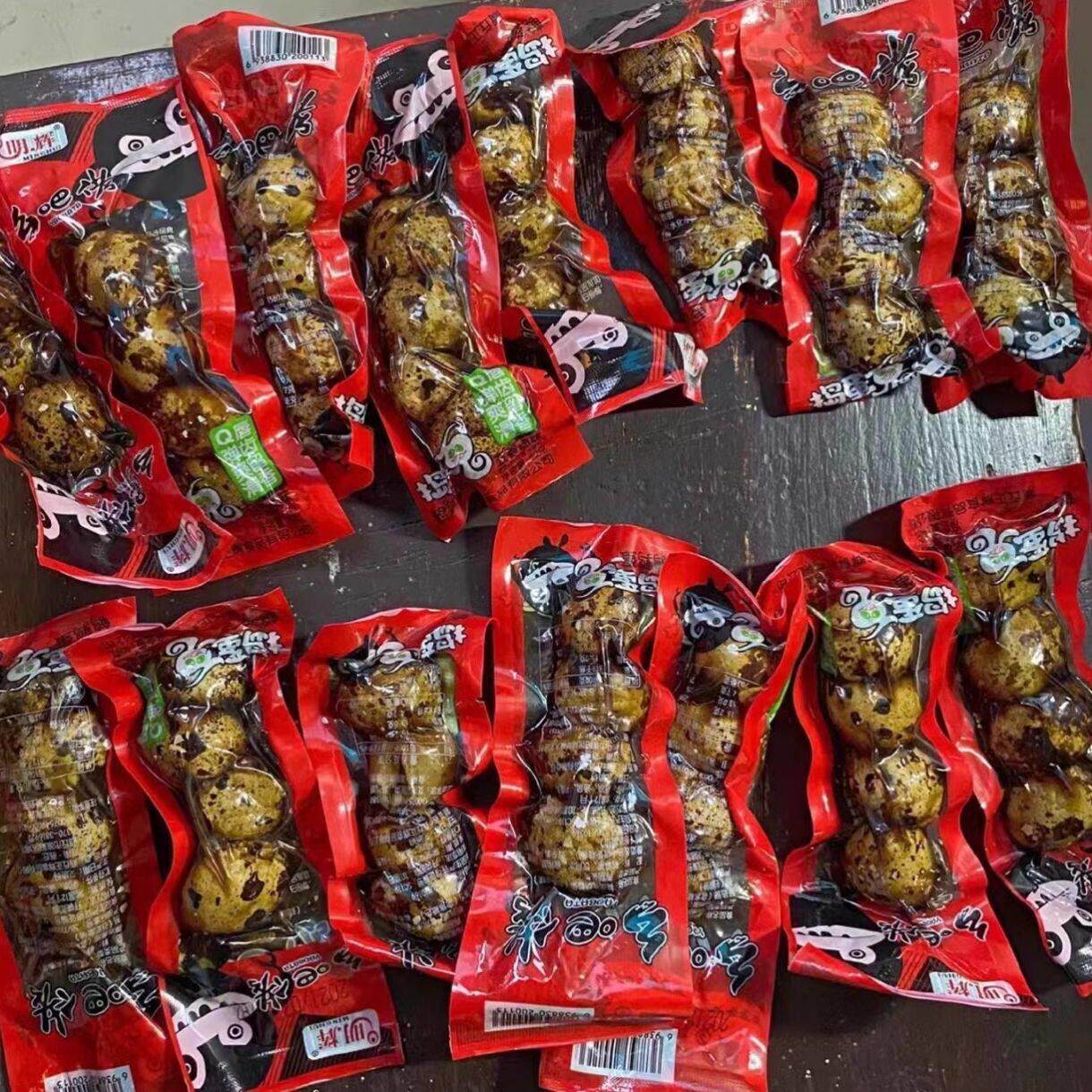 新货明辉经典乡巴佬味卤香鹌鹑蛋熟食卤蛋真空包装整箱五香鹌鹑蛋