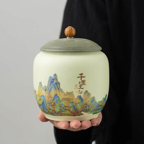 陶瓷茶叶罐精品高档家用红茶绿茶散茶密封罐大容量新中式茶叶罐子