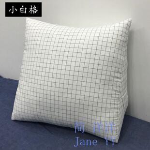 高档三靠枕纯棉靠发床头大角靠包办沙公室护腰垫榻榻米纯垫色靠垫