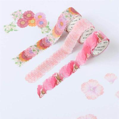200Pcs/Roll Flower Petals Washi Tape Diary Paper Stickers Ro