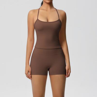 Sets Women 2 Outfits Shorts Waisted Workout for Piece