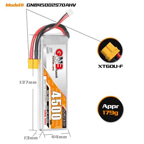 GNB高能4500mAh 2S 7.6V 70C HV遥控攀爬车模型船模RC锂离子电池