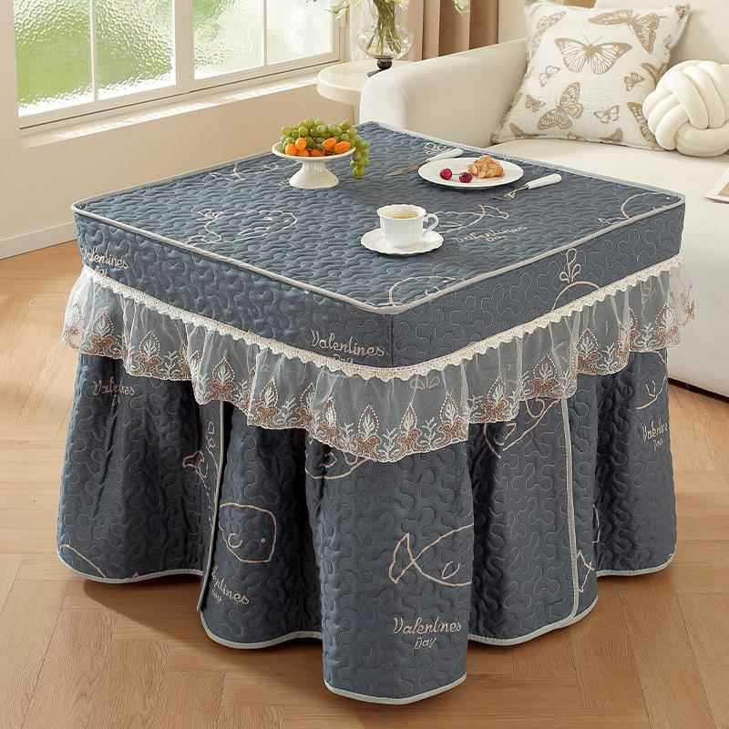 新款烤火桌子罩套正方形电炉罩桌布冬季加厚取暖被电烤炉烤火炉罩