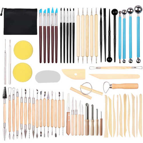 石原木粘土工具器雕刻刀65塑镭坯修新品工具陶艺件套打孔丝工具