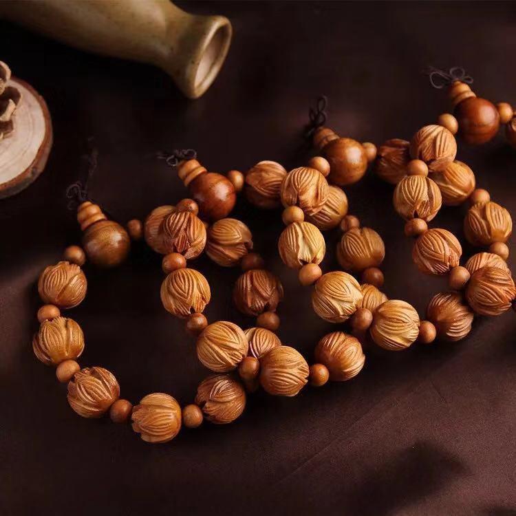 玲珑阁桃木雕刻莲花手串手串莲花桃木手串他哦木雕刻莲花手串