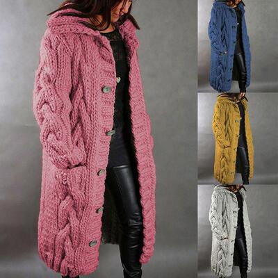Cardigan women's knitted sweater jacket plus size sweater