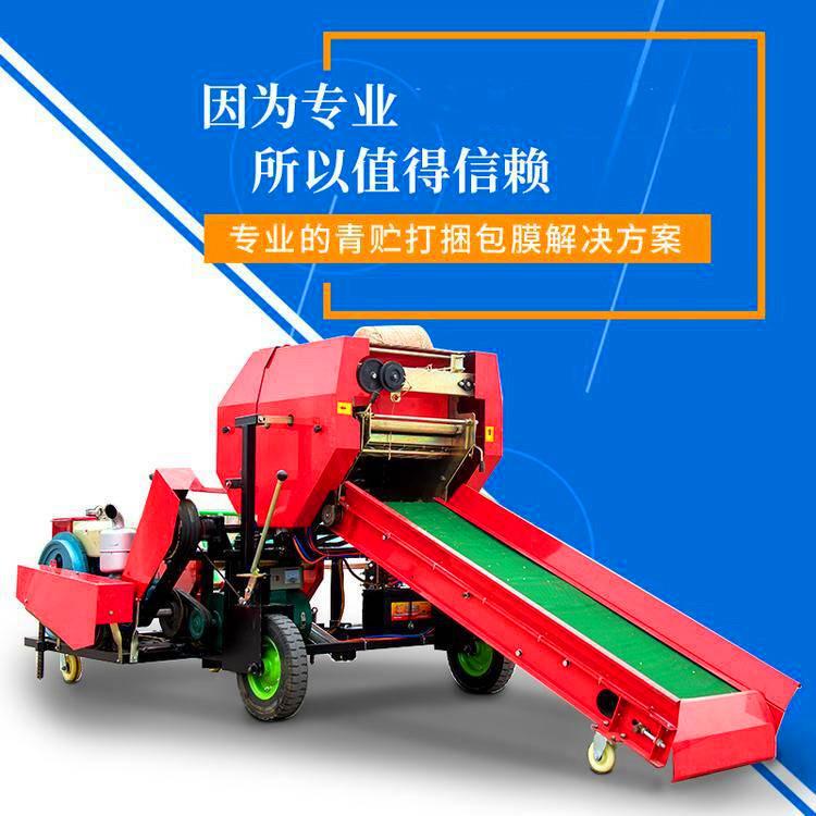 350养殖青秸干草捆粉碎打包机养殖场鲜苞捆米杆打机青秆储草包压