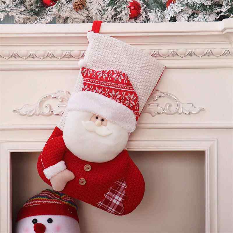 Large Christmas stocking goodie bag gift bag hanging ornamen