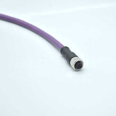 CANBus线缆防水连接器M12-4P5芯母头带线浇注成型接头