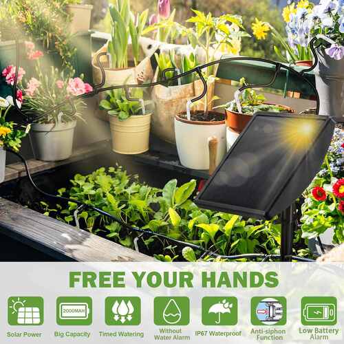 太阳能自动浇花器懒人定时滴灌系统防虹吸阳台植物智能灌溉