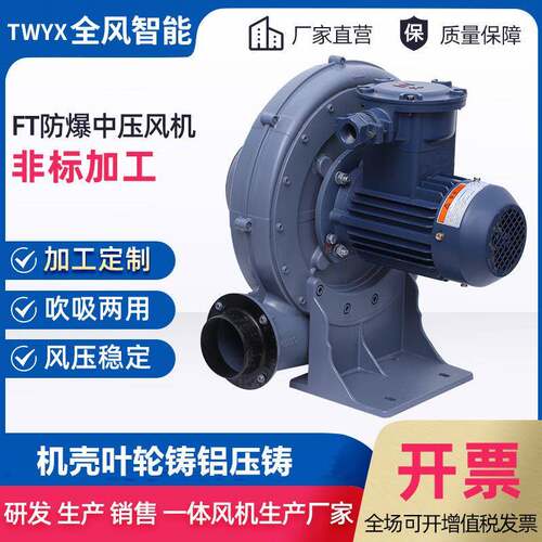 中压防爆鼓风机FT-5/4KW变频防爆中压风机EXDIIBT4防爆风机