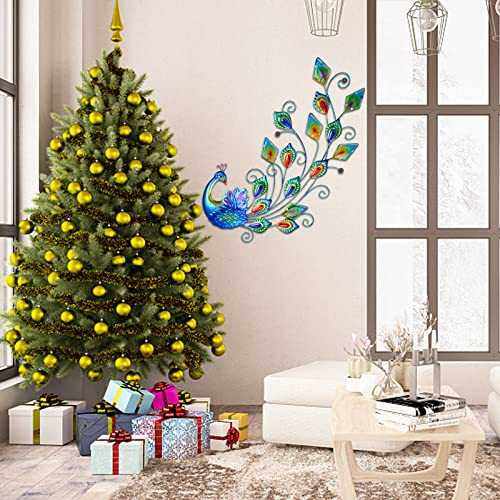 铁艺孔雀壁挂美式花园创意家居仿真孔雀庭院艺术挂件