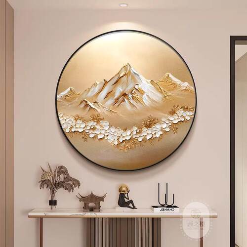 日照金山关装饰画奢大芬村手绘油YRW-9291画玄现轻客厅走廊过代道