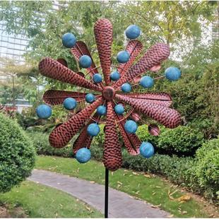 插件欧美艺庭院摆斑点户外大风车热彩绘子ebay设计师天井铁