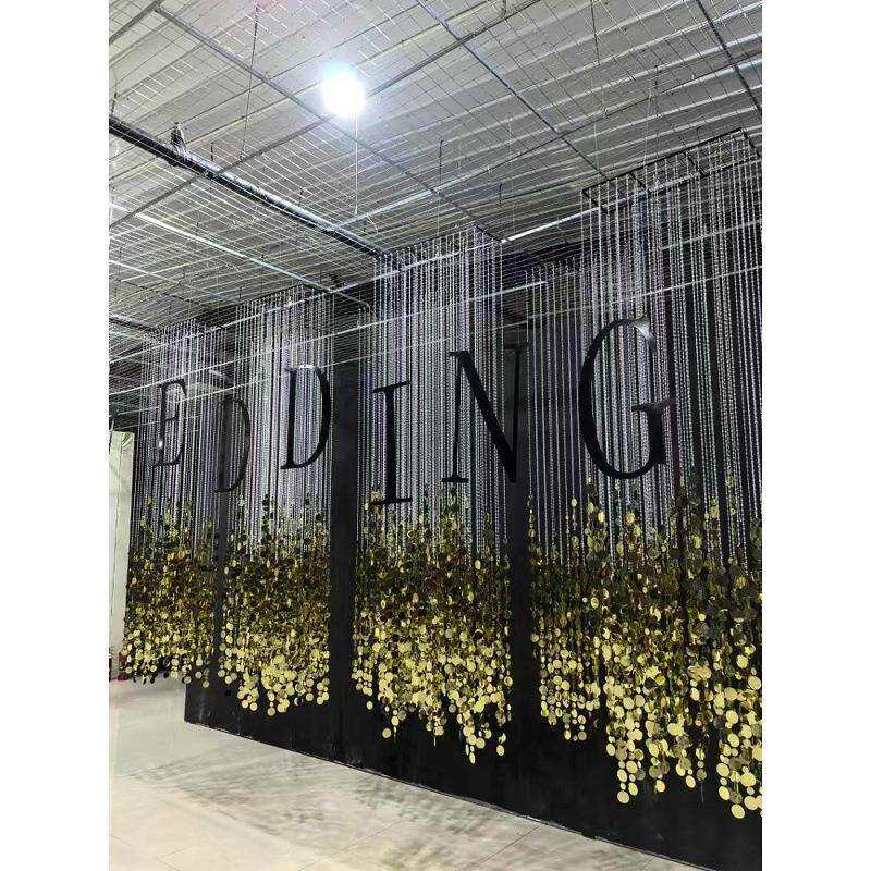新款亚克力水晶珠帘银色金色亮片挂件婚庆酒店宴会厅园片吊顶布置