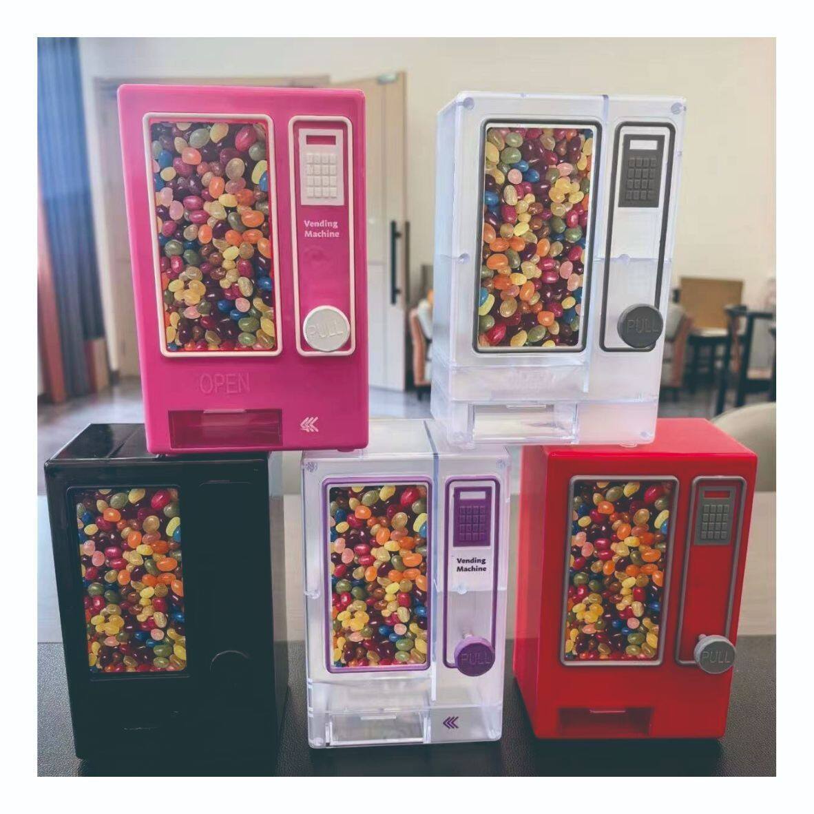 跨境巧克力豆糖果机迷你小豆机巧克力m豆储物罐儿童摆件玩具零食