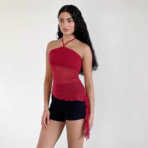 Pretty girl lounge Womenswear Halter Tops Slim Fit See