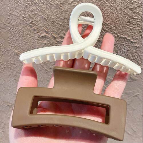 发夹Hot Sale Solid Color Claw Clip Large Barrette Crab Hair