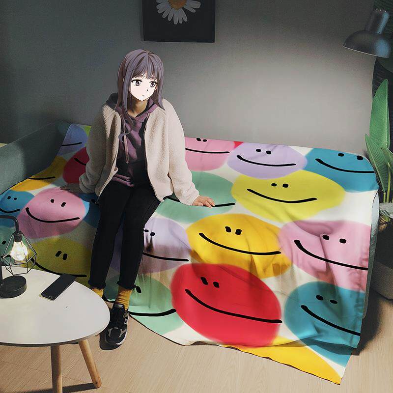 高档式卡通猫沙发巾简一片沙发盖布约四季日通用防滑式双人坐垫罩