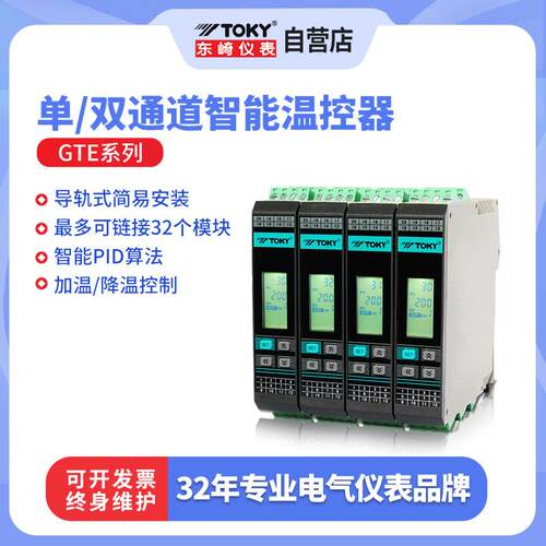 TOKY东崎GTE导轨单双通道温度控制器模拟量采集模块PID智能调节