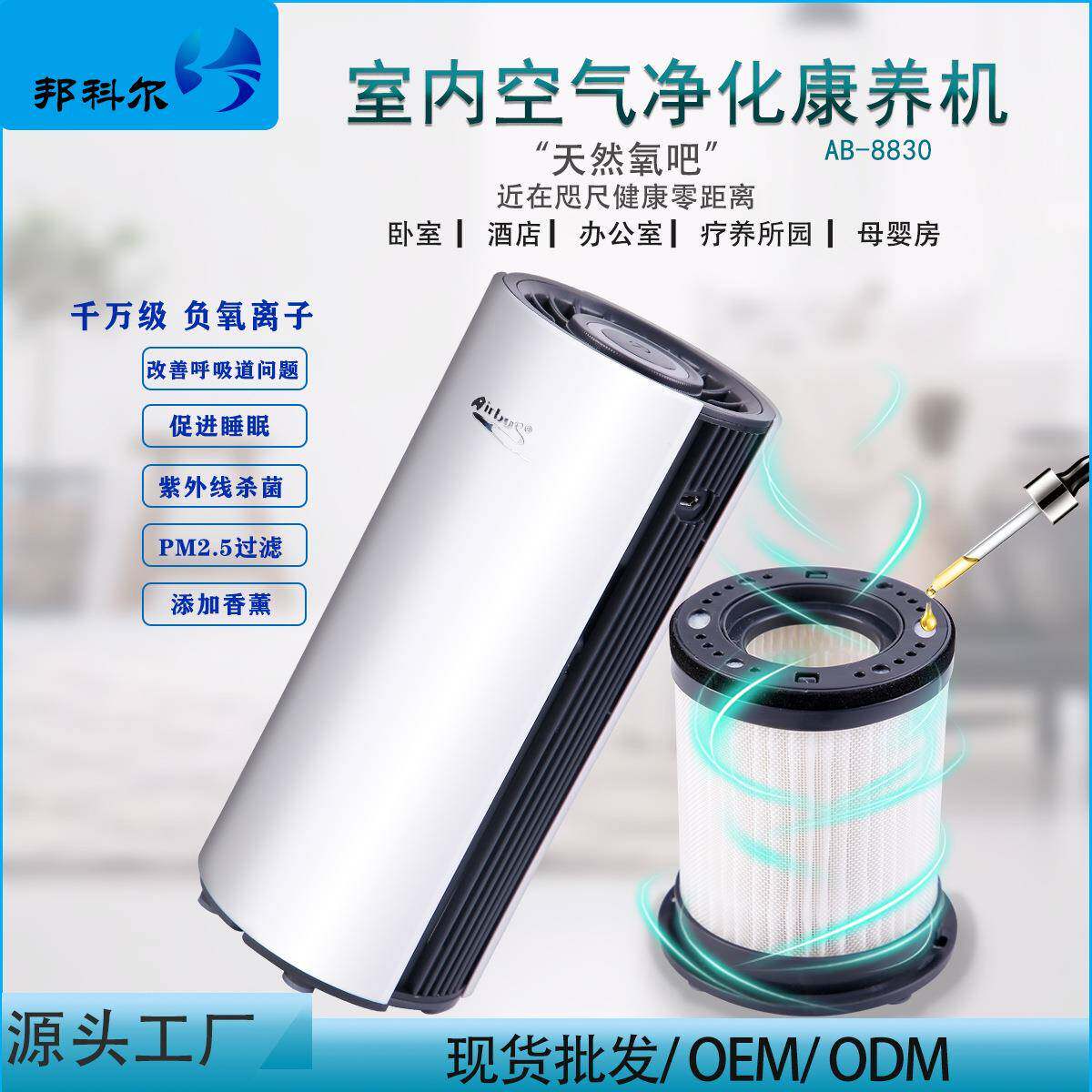 康养负离子车载净化器除烟消毒除甲醛空气净化小型桌面家用工厂批