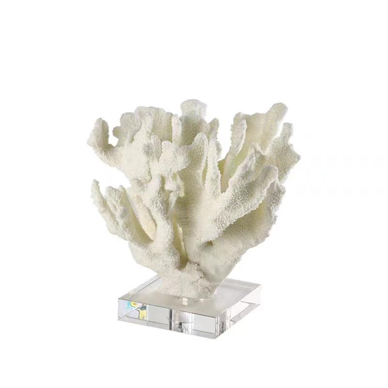 现代简约珊瑚摆件轻奢家居装饰工艺品水晶客厅样板间书房书柜摆件