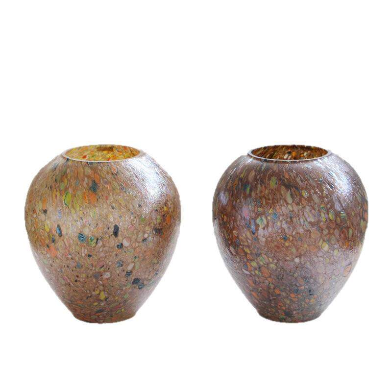 美式手工彩点玻璃现简约脚花客厅干花插花器餐桌装中式品
