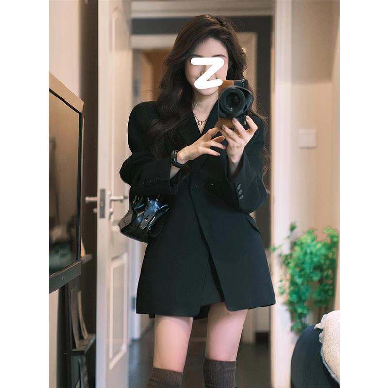WFYO/韩版黑色小西装外套女2025春秋新款小个子高级休闲短款西服
