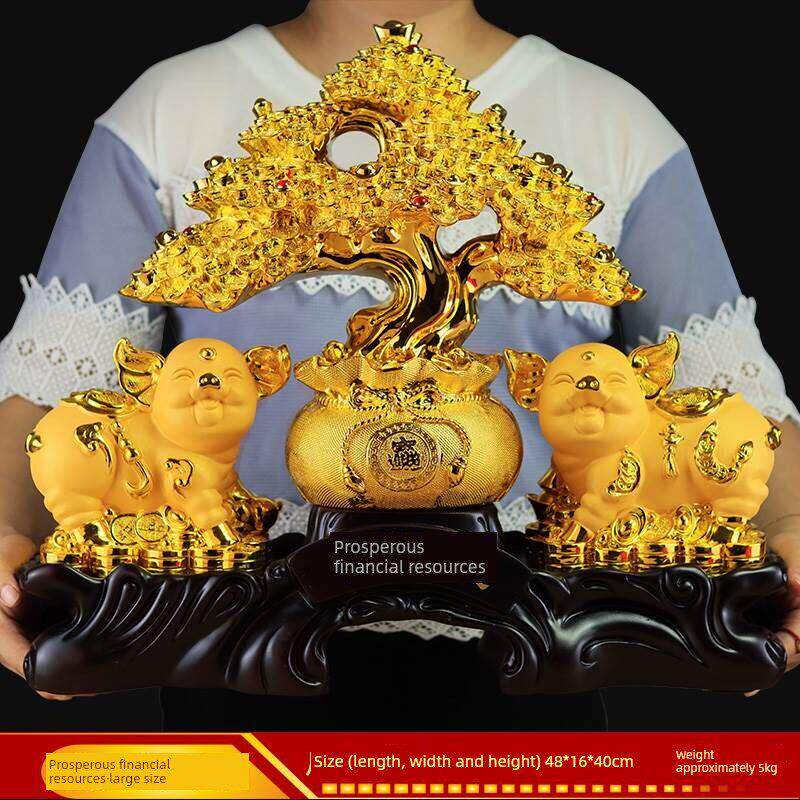 招财貔貅金蟾摆件招财树发财树办公室家居装饰品金牛金猪开业礼品