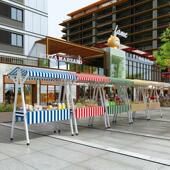 网红户外折叠摆摊展示架移动促销 摊位架地摊花车夜市集市全钢架子