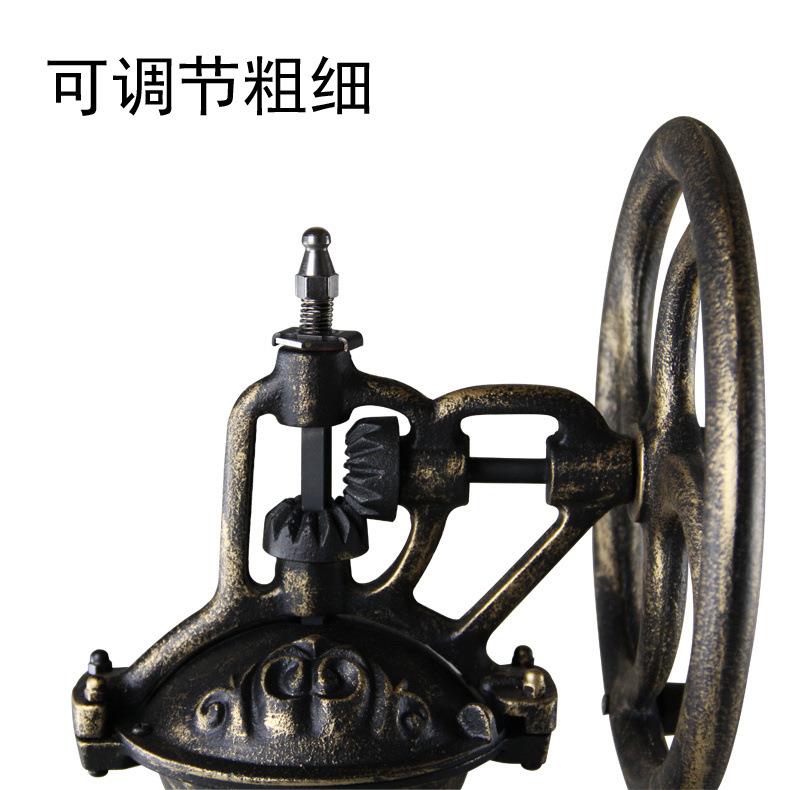 新款直销复古铸铁转轮咖啡磨豆机 手摇研磨机手动磨粉机现磨咖啡