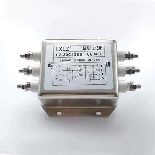 三相三线LZ-10/20/30/40C12EB 三相扁壳螺丝款电源滤波器380V