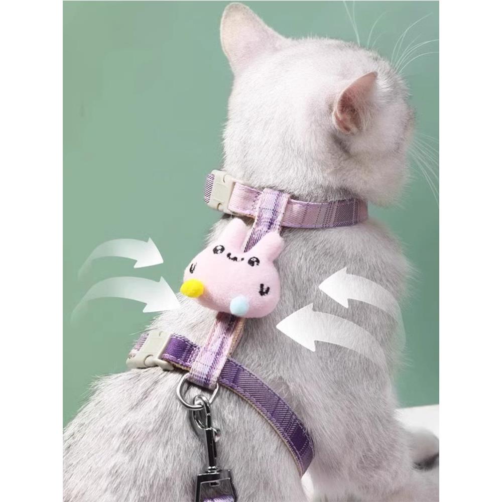 猫咪牵引绳防挣脱外出专用可调节工字绳狗狗胸背带遛猫绳溜猫炼子