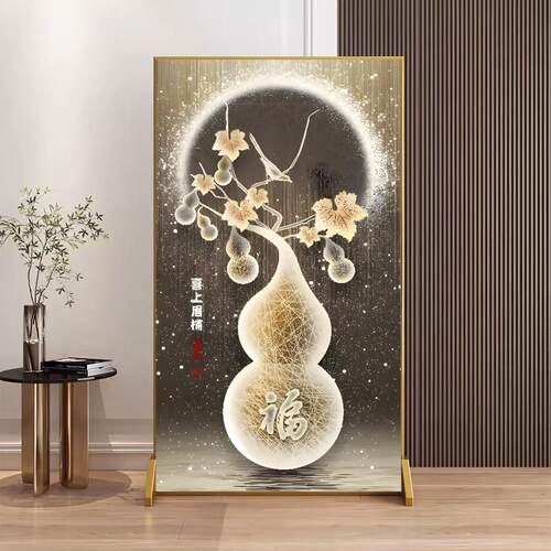 定制高级轻奢铝合金葫芦客厅遮挡入户玄关卧室办公室现代屏风隔断