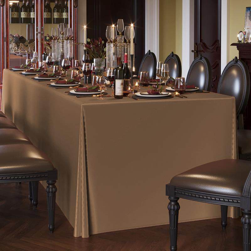 高档高档长公方形动纯色活办书桌婚庆酒店议桌布定制桌布会酒红色