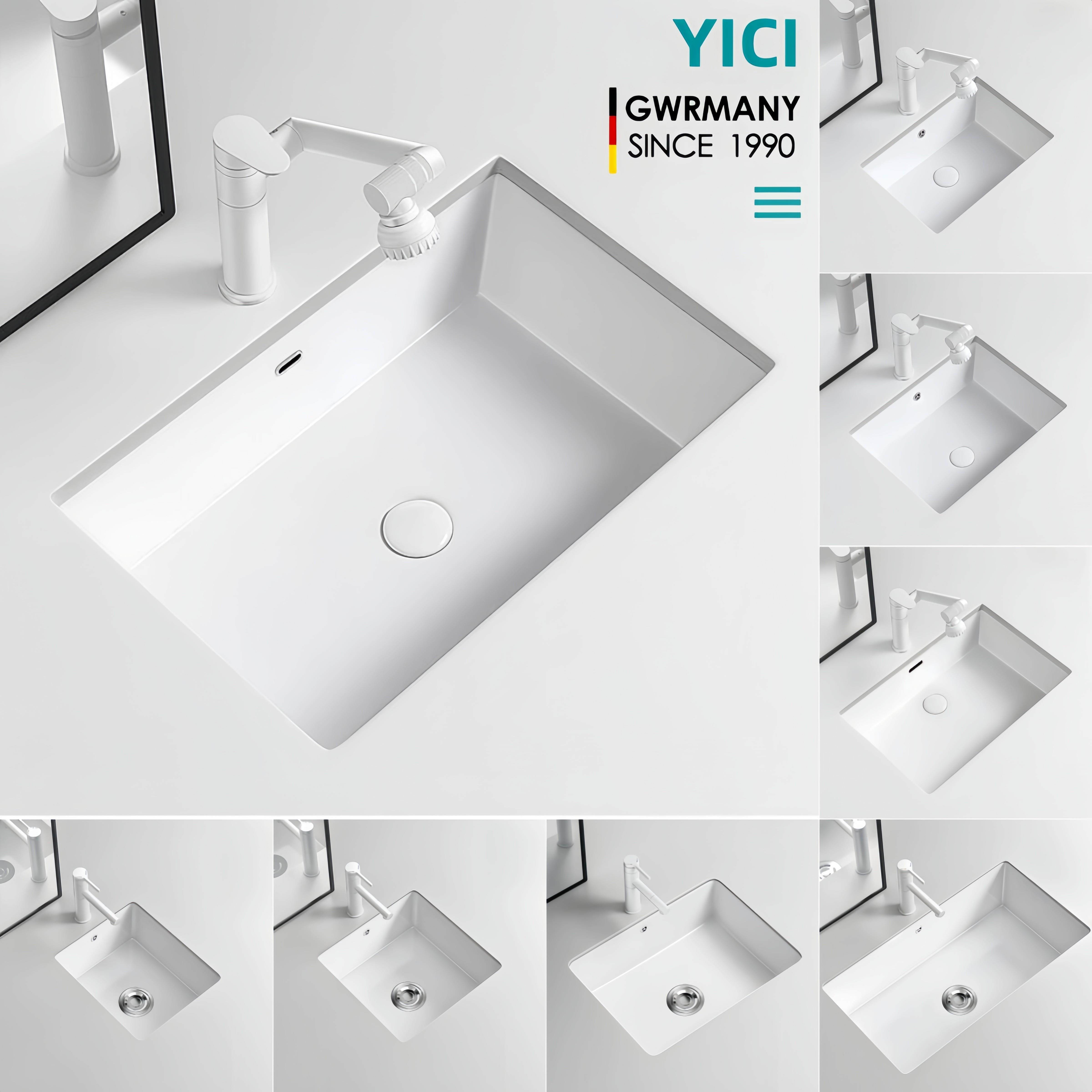 大容量加深方形台下盆陶瓷嵌入式洗手盆单盆阳台卫生间洗脸池面盆