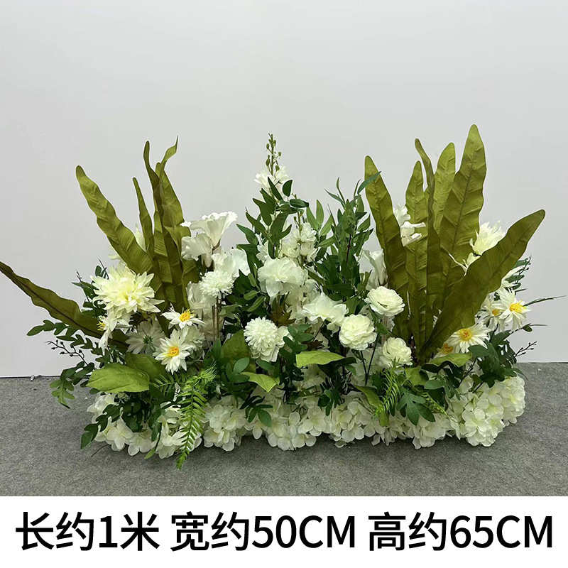 森系地排花路引花婚庆仿真花桌摆花盆花婚礼舞台T台布置迎宾区装