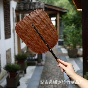 大漆筇竹芭蕉扇复古青蓖扇手工竹编团扇子中式长柄竹制蒲扇夏季大