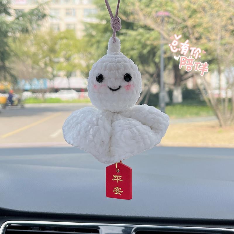 新款可爱晴天娃娃车载车内装饰品女生平安后视镜挂件毛绒汽车挂件