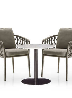 户外桌椅庭院室外花园家具藤编桌椅酒店餐厅咖啡厅休闲阳台藤椅